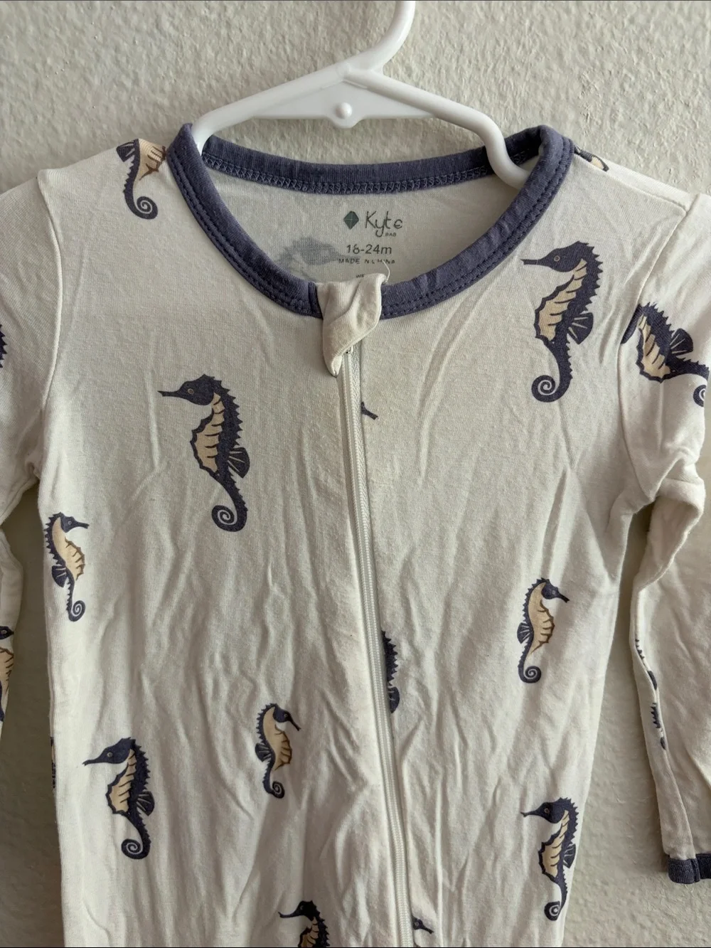 Kyte Baby Zippered Footie Sleeper in the Seahorse print